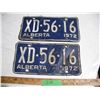 Image 1 : Pair of 1972 alberta license plates