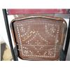 Image 7 : Rare 1920's metal art deco folding chairs with punched pattern seat