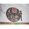 Image 1 : Indigenous northwest drum with drum stick- signed Clarence A Wells