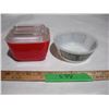 Image 1 : Pyrex refridgerator dish and  fire king bowl