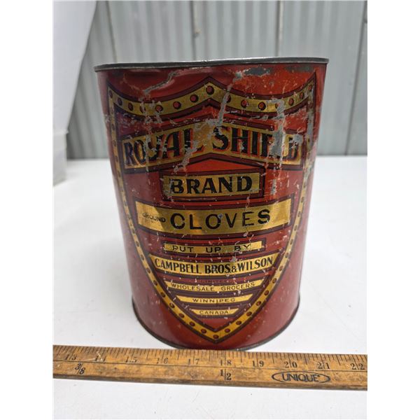 Royal shield tin