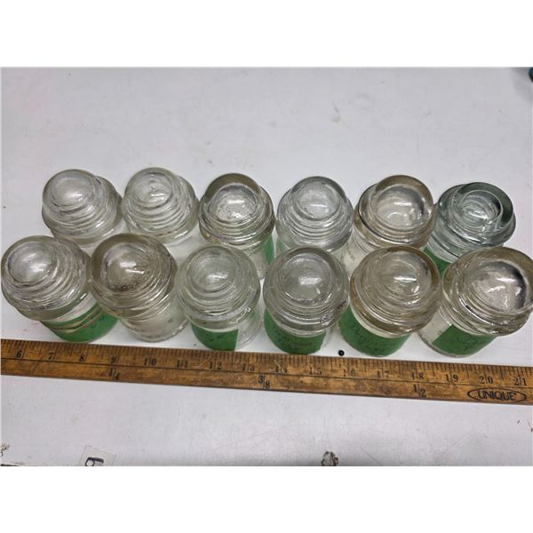 Clear glass insulators- sizes vary