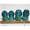 Image 1 : 4 blue glass insulators-