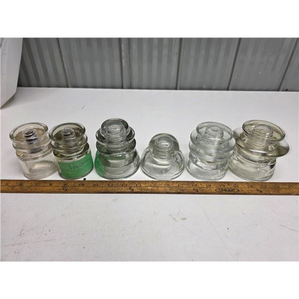 6 large insulators- sizes vary