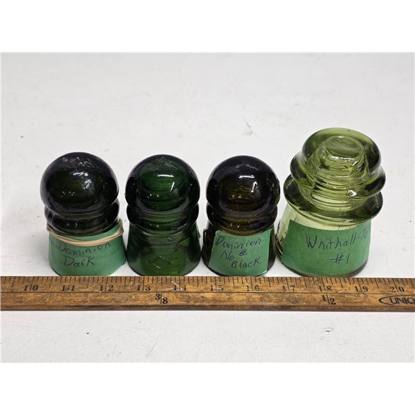 4 green insulators