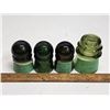 Image 1 : 4 green insulators