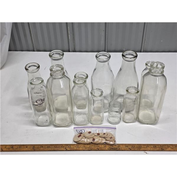 lot of glass jugs