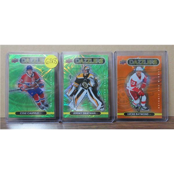 3x2021-22 rookie dazzlers (caufield DZ-25, swayman Dz-4 and Raymond DZ-68)