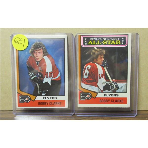 Bobby clarke opc 1974-75 regular #260 and all-star #135