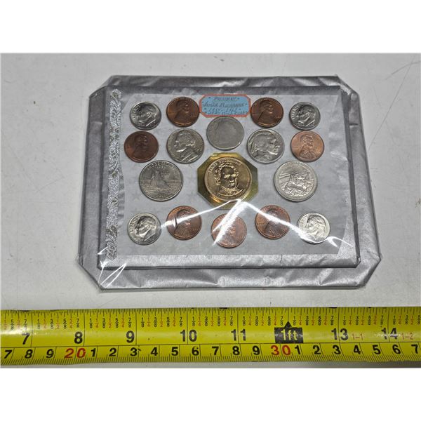 Assorted U.S coins with james buckanin gold plated coin- unverified