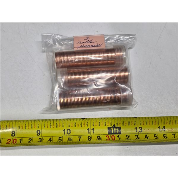 3 rolls of pennies