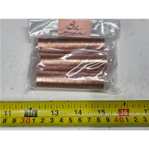 3 rolls of pennies
