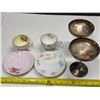 Image 1 : 2 china cups and plates with 2 gobblets