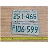 Image 1 : Pair of 1970 Saskatchewan license plates