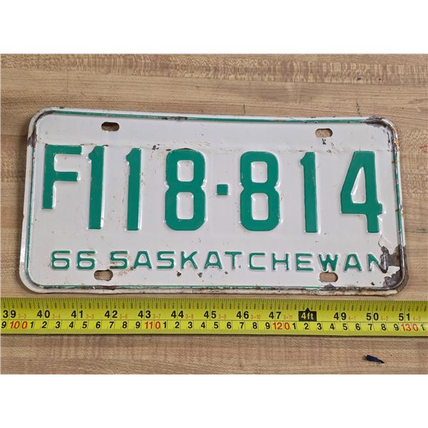 1966 Saskatchewan license plate