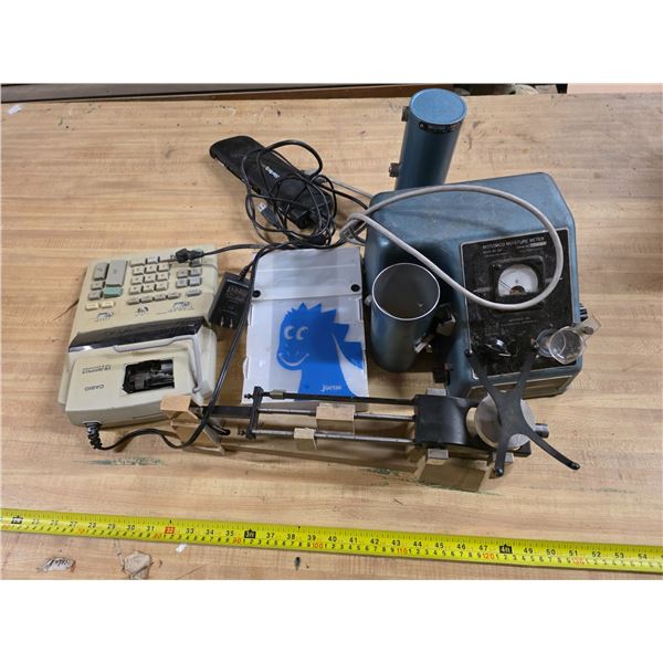 Moisture meter, scale and misc items