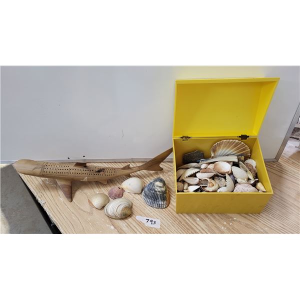sea shells and shark crib board