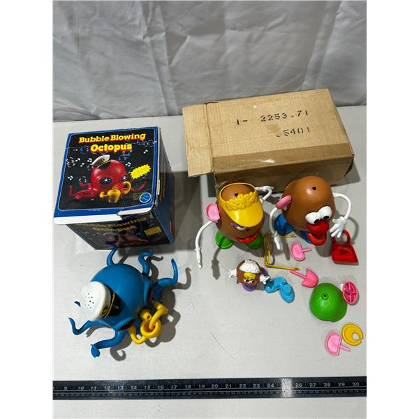 Vintage Mr & Mrs Potato Head & Bubble Blowing Octopus
