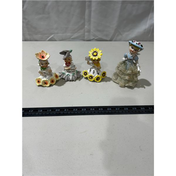 3 Vintage Napco Original by Giftcraft figurines & 1 Japan figurines