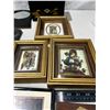 Image 2 : Assorted vintage picture frams, mirror, 3D pictures & box