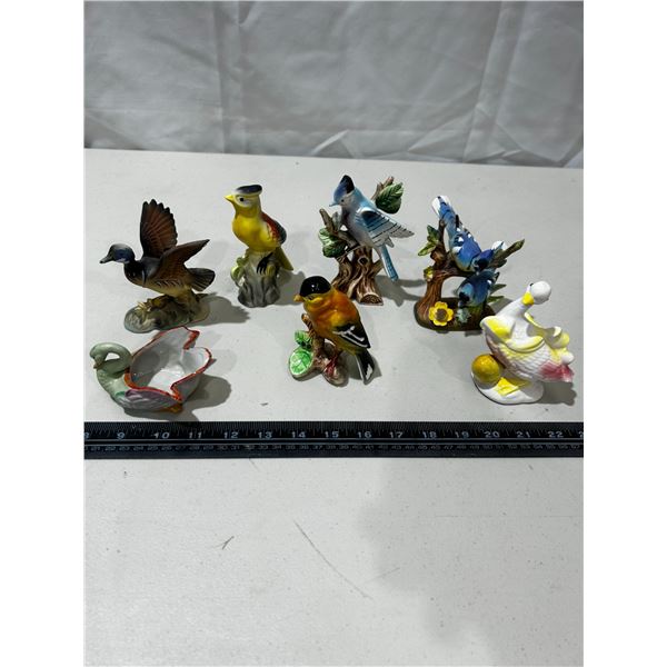 7 Vintage bird ornaments