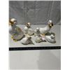 Image 1 : 7 Vintage irridescent ceramic duck ornaments