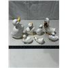 Image 2 : 7 Vintage irridescent ceramic duck ornaments