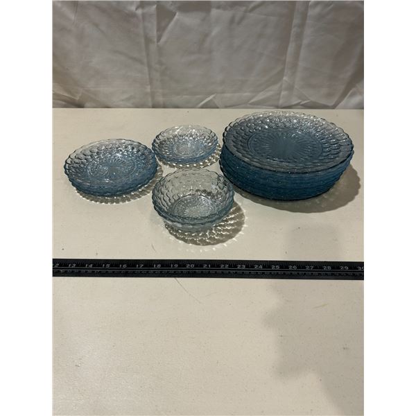 Vintage bubble glass dishes - 18 pieces (couple with flea bites)