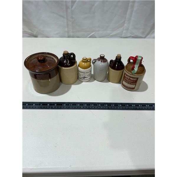 6 mini ornamental jugs