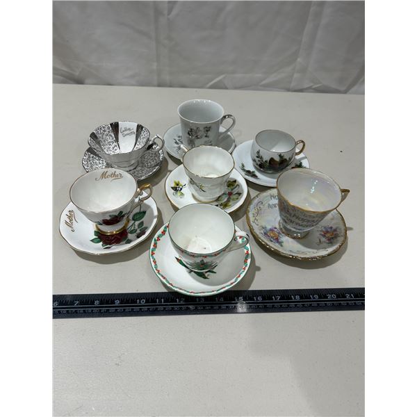 Assorted tea cups & saucers