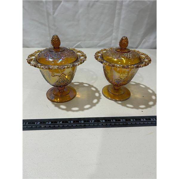 2 Vintage Carnival candy dishes