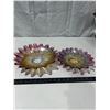 Image 1 : 2 Vintage Federal irridescent carnival glass dishes