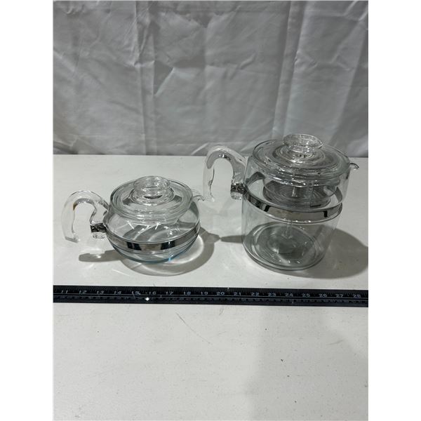 Vintage Pyrex coffee purcolator & tea pot