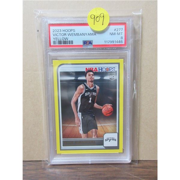 2023 hoops victor wembanyame yellow #277 PSA8