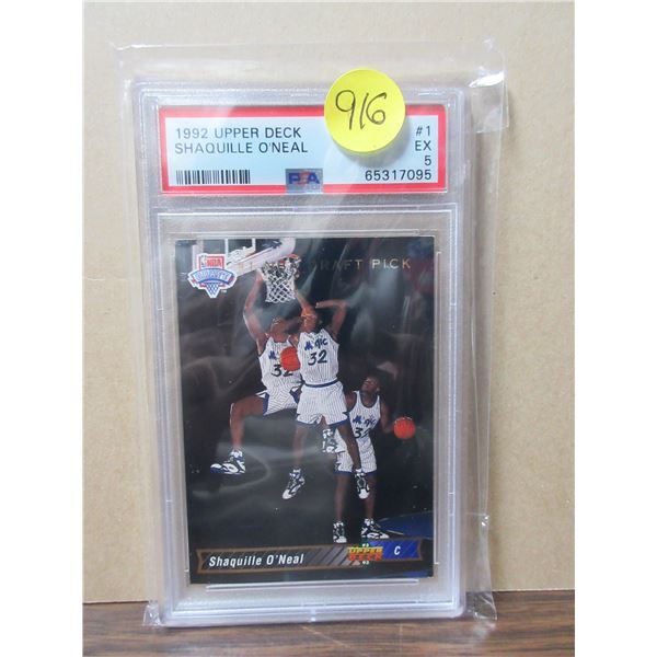 1992 UD #1 shaquille rookie 1 draft card PSA5