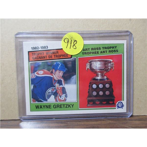 1983 OPC #204 gretzky Art ross trophy