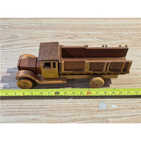 Wooden toy truck