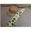 Image 1 : John Deere tie, very good condition + wood carved John Deere baseball cap by Highland Woodcarving St