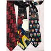 Image 4 : Five novelty ties: red Canadian provinces’ Coat of Arms, Woody Woodpecker and Friends, bicy