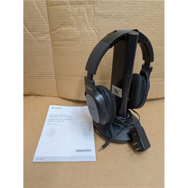 Sony Wireless Stereo Headphone System with instructions. Works well.  Fairly good condition.