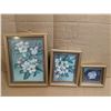 Image 1 : Three framed paper mache pictures.