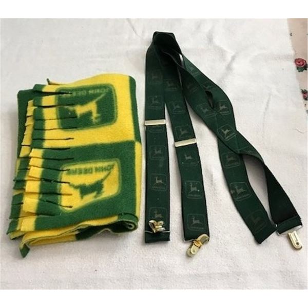 Clean John deere winter scarf, 62” (157 cm) x 11” (28 cm) + slightly paint spatter