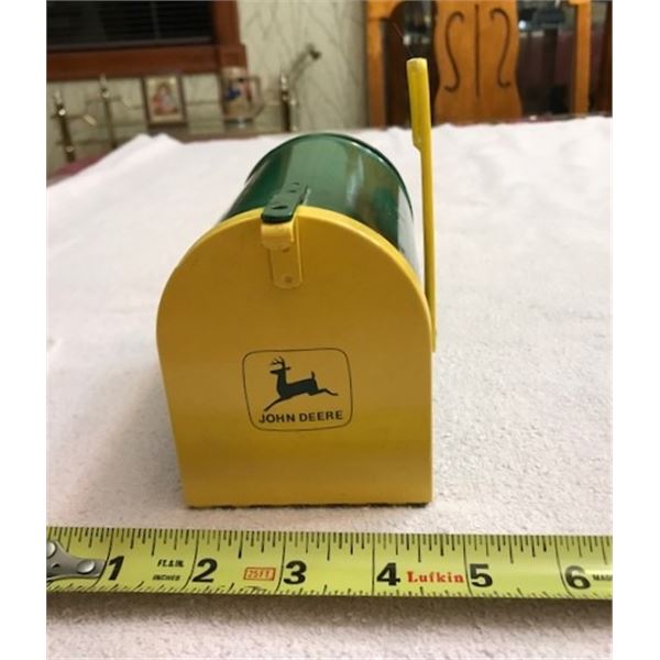 John Deere mailbox piggybank, 3.25” (8.5 cm) x 5.25” (13.5 cm), works well + 2 Joh