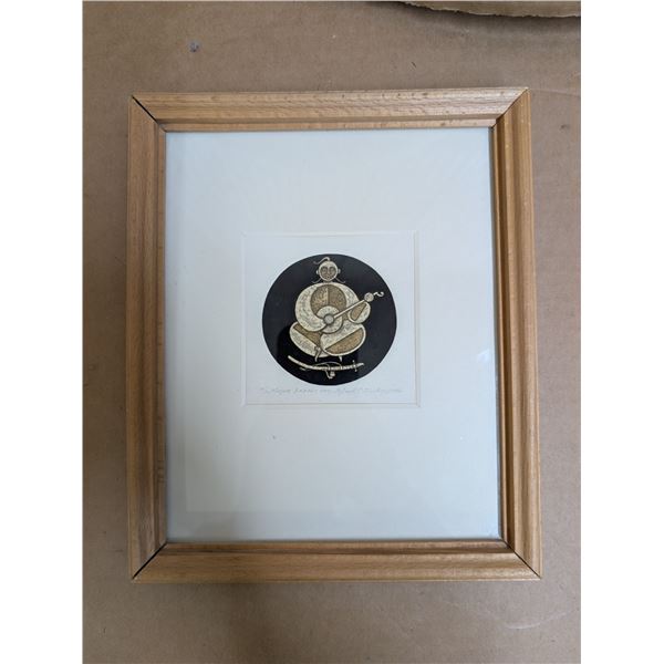 Picture of Ukrainian Kozak playing a bandura. Sketch by renowned Ukrainian artist Orest Kryvoruchko.