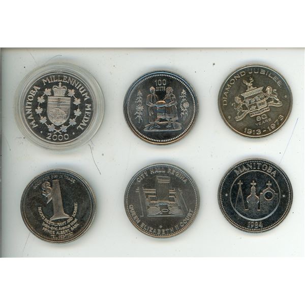 5-Commemorative Coins & 1 Medal: i. Red Deer, AB Diamond Jubilee 60 years1913-1973; ii. Joannes Pavl