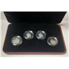 Image 3 : 50-Cent 2004 Sterling Silver Coin set showing four different portraits of Queen Elizabeth II.