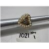 Image 1 : Gold Colored Ring Heart Shapes with Pearls