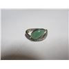 Image 4 : 9.25 Silver Ring with Leaf Plus Green Stone