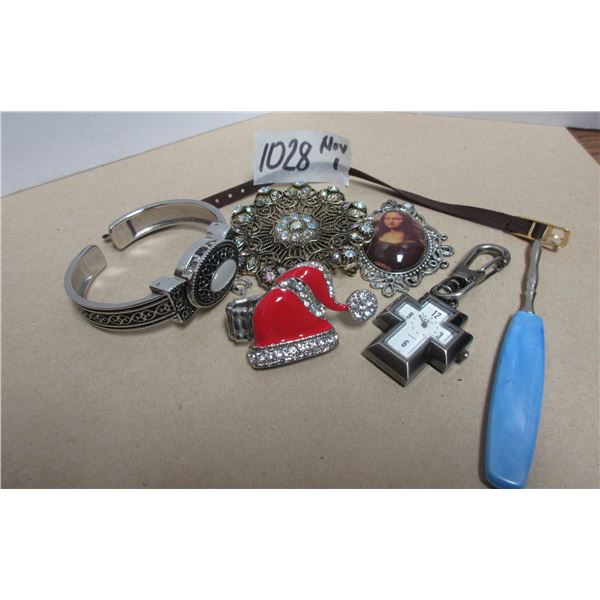 Penonts, Large Brooch, Key Chain Clock, misc.