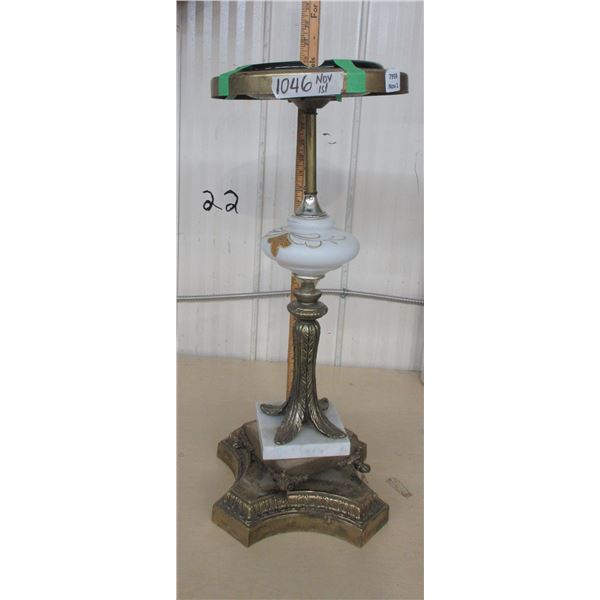 Floor Ash Tray with marble base + Globe insert glass tray